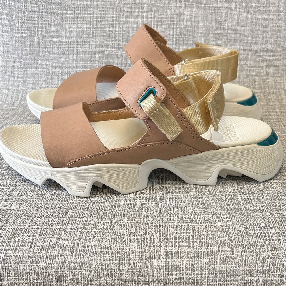 Sorel Women's Tan Leather Sport Sandals with White Sole - Picture 15 of 15